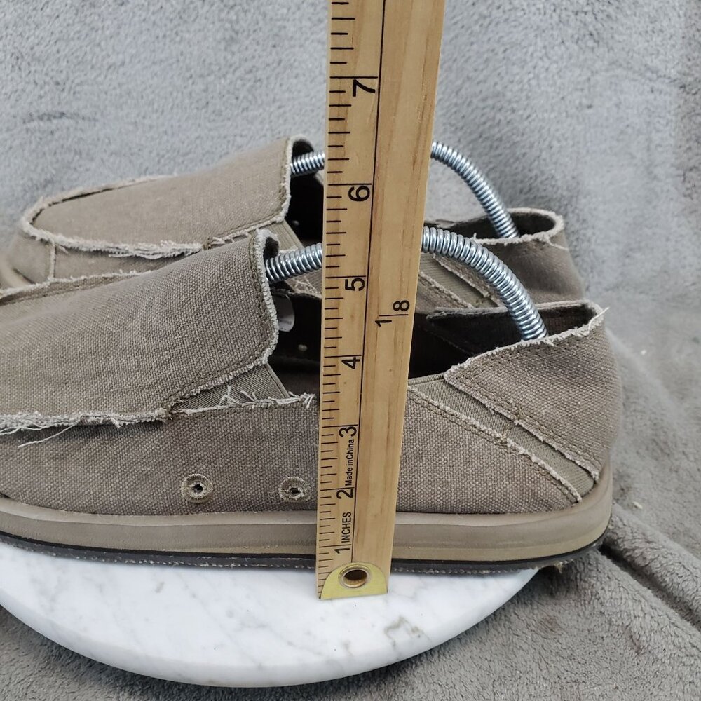 Blue Fin Shoes Mens Size 9 Baja Tan Fabric Loafers - Picture 4 of 10